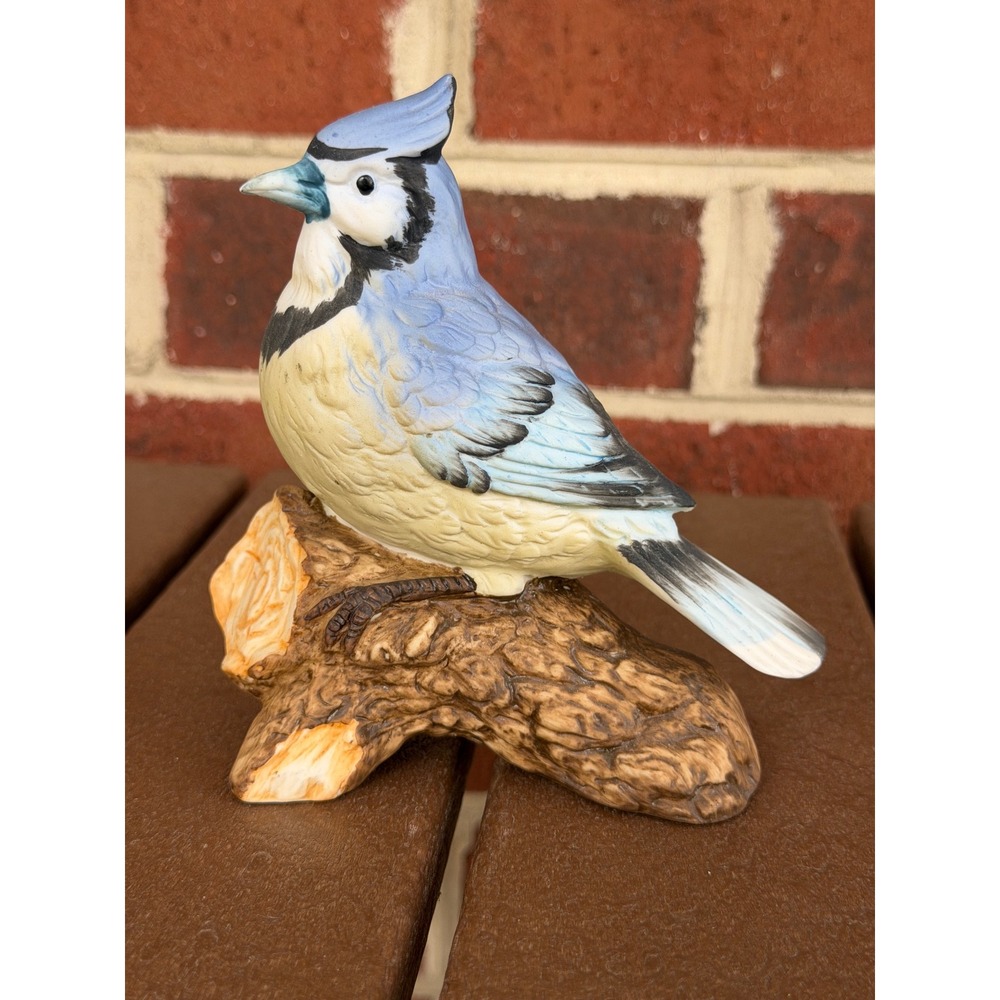Noritake Blue Jay Porcelain Bird Figurine Vintage Japan Hand Painted Matte